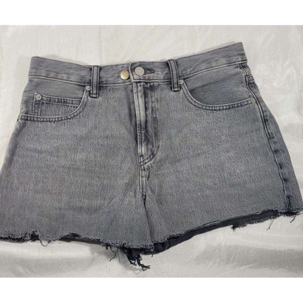 Uniqlo Juniors 3" Cut-Off Denim Shorts - Washed Black (Gray) - Sz 10 (32"W)